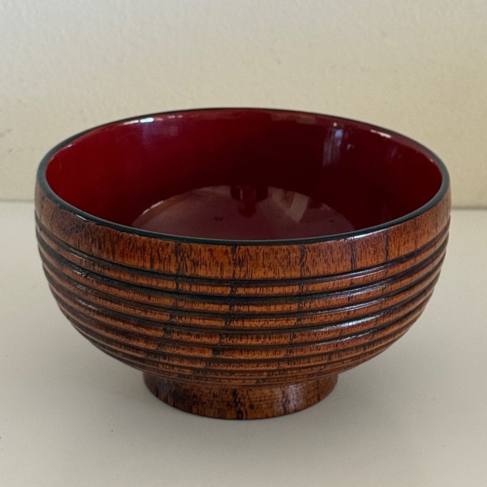 VTG Wood Soup Bowl w/Lacquer